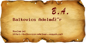 Balkovics Adelmár névjegykártya